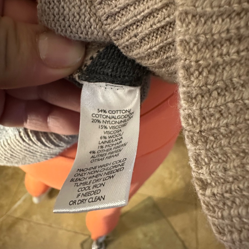 Loft Multicolor Patchwork Crew Neck Sweater - image 7